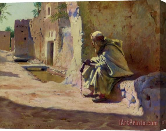 Charles James Theriat In The Shade, Biskra Stretched Canvas Painting / Canvas Art