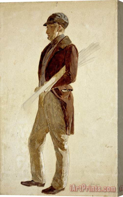 Charles Lees Sandy Pirrie, Active 1847. Golfer Stretched Canvas Print / Canvas Art