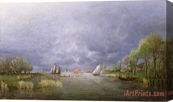 Charles Leroux Banks of the Loire in Spring Stretched Canvas Painting / Canvas Art