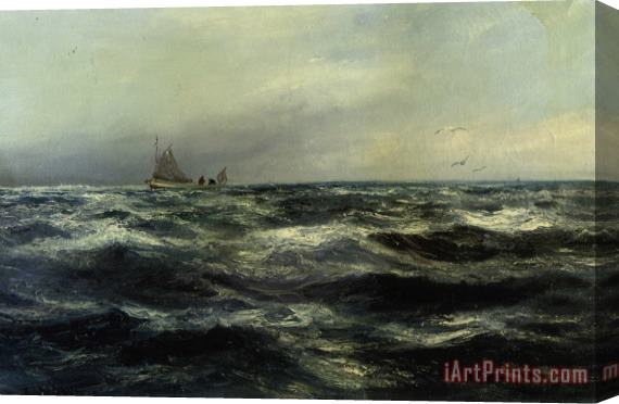 Charles Napier Hemy Cornish Sea And Working Boat Stretched Canvas Print / Canvas Art