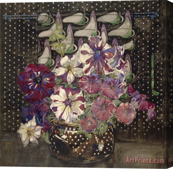 Charles Rennie Mackintosh Petunias Stretched Canvas Painting / Canvas Art