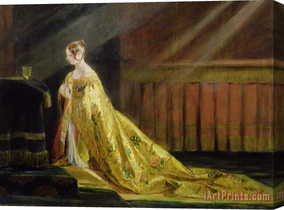 Charles Robert Leslie Queen Victoria in Her Coronation Robe Stretched Canvas Print / Canvas Art