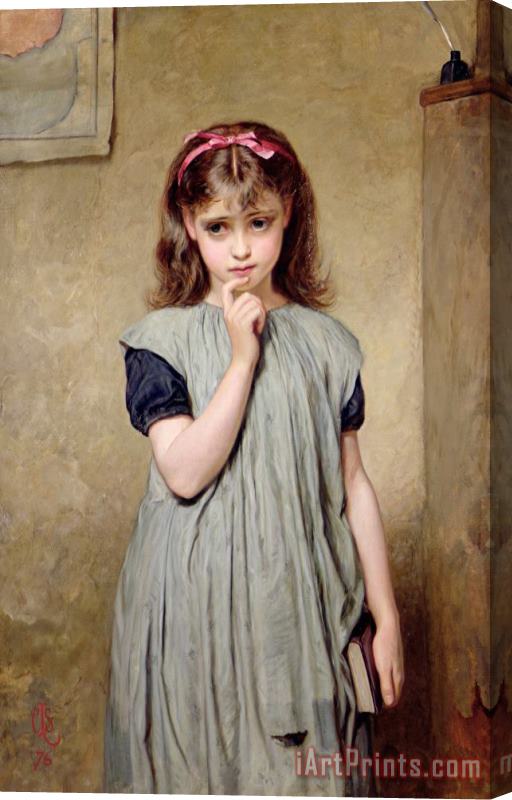Charles Sillem Lidderdale A Young Girl in the Classroom Stretched Canvas Painting / Canvas Art