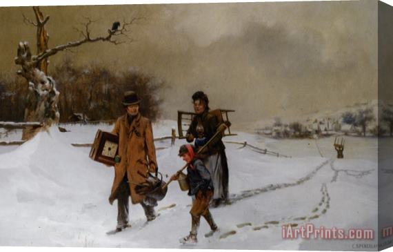 Charles Spencelayh To Winter Lodgings Stretched Canvas Print / Canvas Art