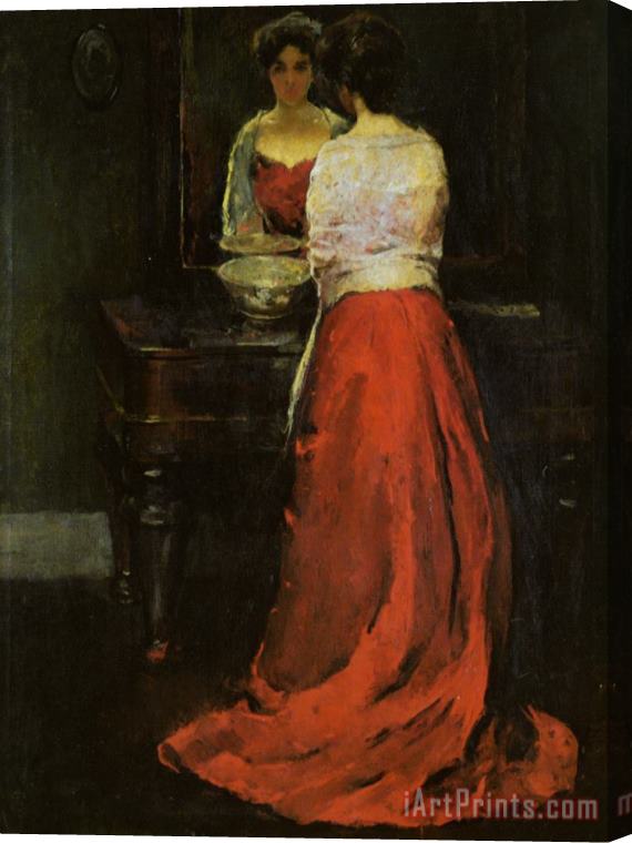 Charles Webster Hawthorne Lady in Red Stretched Canvas Painting / Canvas Art