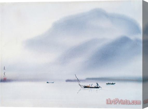 Chi Wen Morning Mist Stretched Canvas Painting / Canvas Art