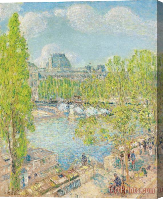 Childe Hassam April on the Quai Voltaire in Paris Stretched Canvas Print / Canvas Art