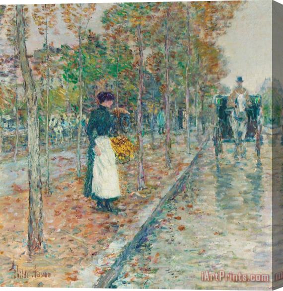 Childe Hassam Autumn Boulevard in Paris Stretched Canvas Print / Canvas Art