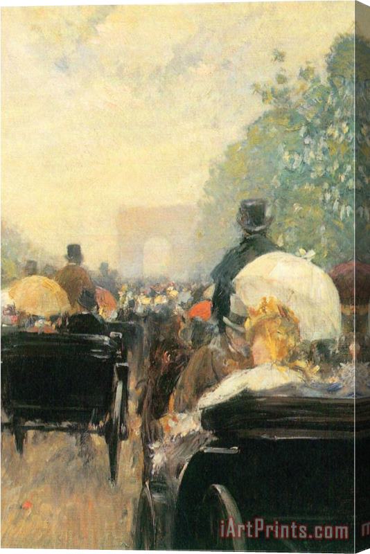 Childe Hassam Carriage Parade Stretched Canvas Print / Canvas Art