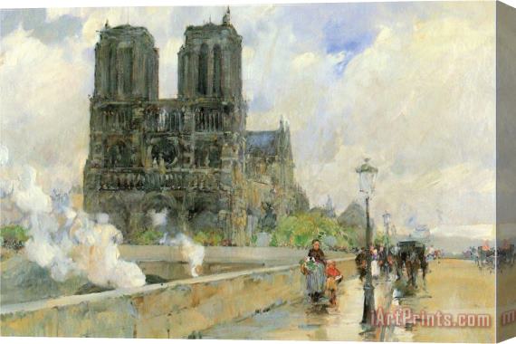 Childe Hassam Cathedral of Notre Dame 1888 Stretched Canvas Print / Canvas Art