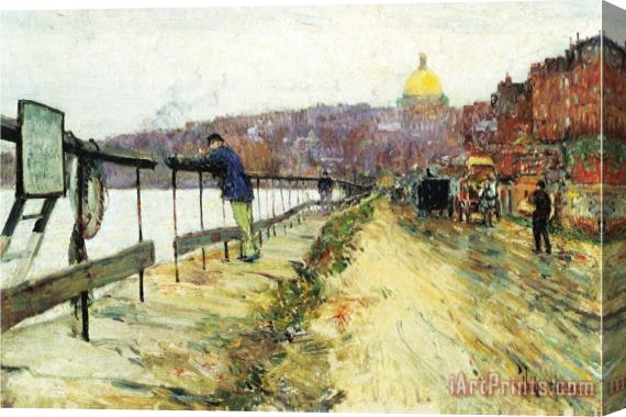 Childe Hassam Charles River And Beacon Hill Stretched Canvas Painting / Canvas Art