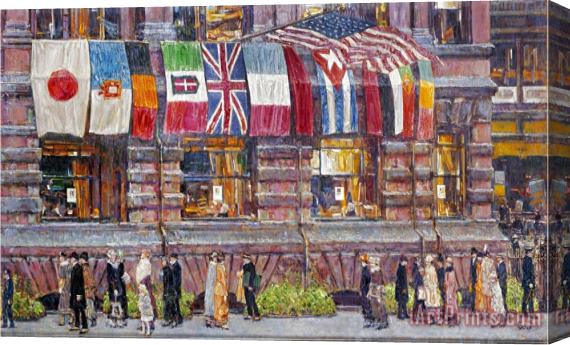 Childe Hassam Hassam Allied Flags 1917 Stretched Canvas Painting / Canvas Art