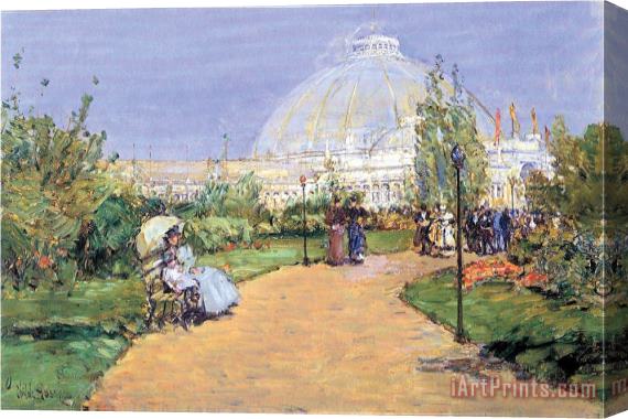 Childe Hassam House of Gardens World's Columbian Exposition Chicago Stretched Canvas Print / Canvas Art