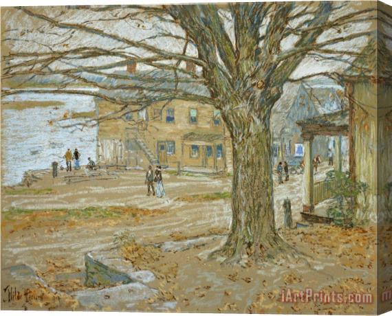 Childe Hassam November Cos Cob Pastel on Prepared Tan Board 1902 Stretched Canvas Print / Canvas Art