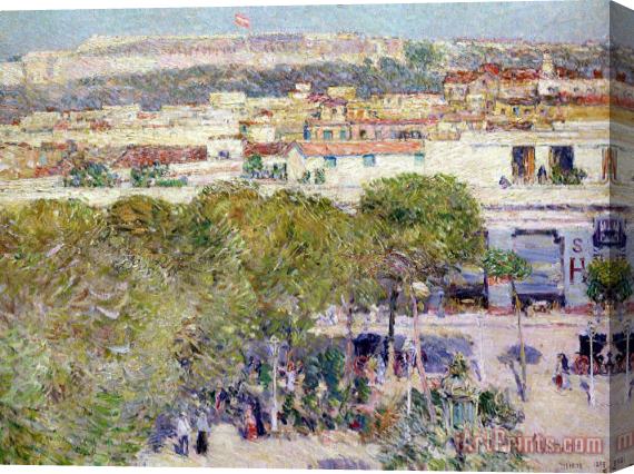 Childe Hassam Place Centrale and Fort Cabanas - Havana Stretched Canvas Painting / Canvas Art