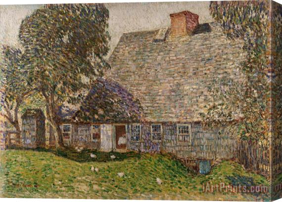 Childe Hassam The Old Mulford House Stretched Canvas Painting / Canvas Art