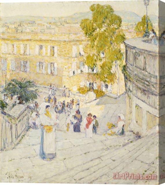 Childe Hassam The Spanish Steps Of Rome Stretched Canvas Painting / Canvas Art