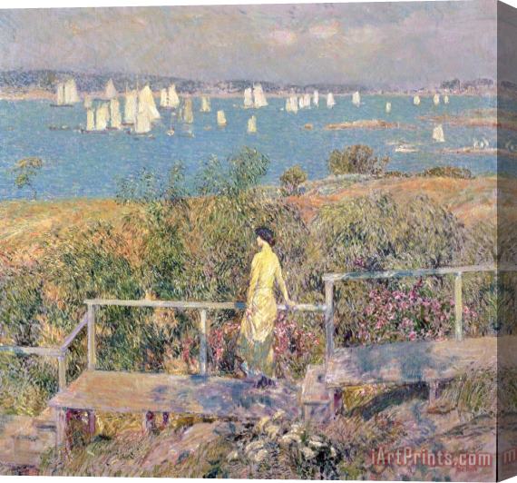 Childe Hassam Yachts in Gloucester Harbor Stretched Canvas Print / Canvas Art