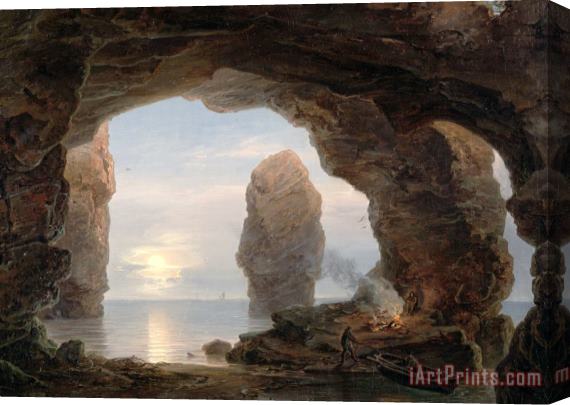 Christian Ernst Bernhard Morgenstern Fisherman in a Grotto Helgoland Stretched Canvas Painting / Canvas Art
