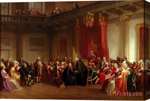 Christian Schussele Benjamin Franklin Appearing before the Privy Council Stretched Canvas Painting / Canvas Art