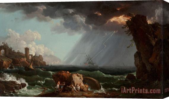 Claude Joseph Vernet A Shipwreck in a Violent Storm Stretched Canvas Painting / Canvas Art