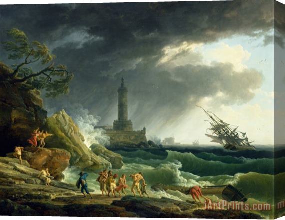 Claude Joseph Vernet A Storm on a Mediterranean Coast, 1767 Stretched Canvas Print / Canvas Art