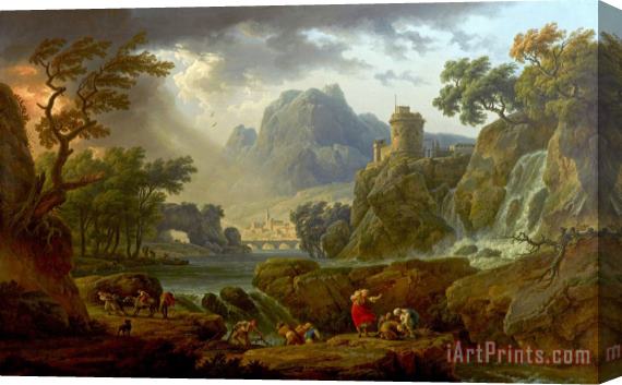 Claude Joseph Vernet Mountain Landscape with Approaching Storm Stretched Canvas Print / Canvas Art