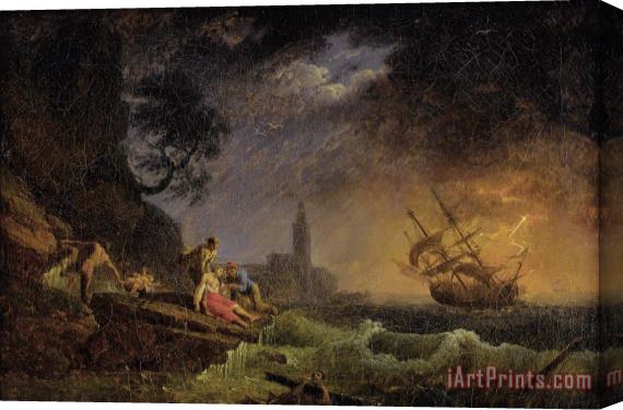 Claude Joseph Vernet Shipwreck on Stormy Sea Stretched Canvas Painting / Canvas Art
