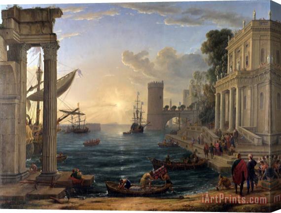 Claude Lorrain Seaport with The Embarkation of The Queen of Sheba Stretched Canvas Painting / Canvas Art