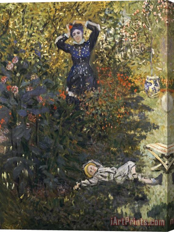 Claude Monet Camille and Jean in the Garden at Argenteuil Stretched Canvas Print / Canvas Art