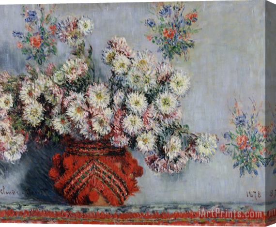 Claude Monet Chrysanthemums Stretched Canvas Painting / Canvas Art