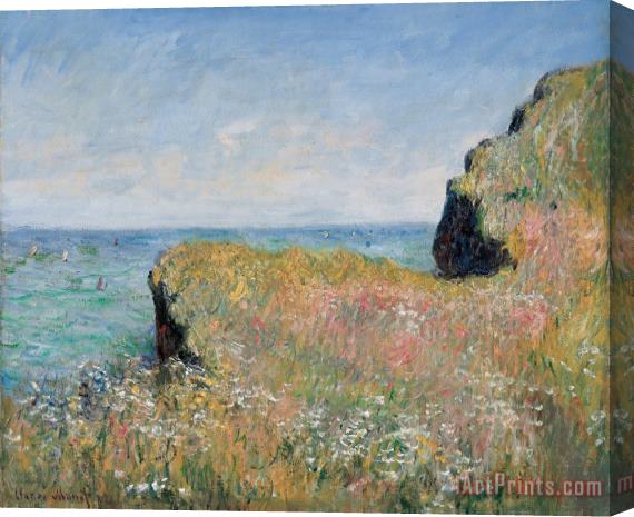 Claude Monet Edge of the Cliff Pourville Stretched Canvas Painting / Canvas Art