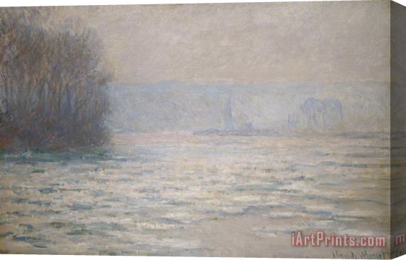 Claude Monet Floods On The Seine Near Bennecourt Stretched Canvas Print / Canvas Art