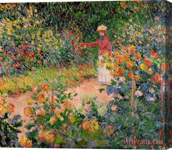 Claude Monet Garden at Giverny Stretched Canvas Painting / Canvas Art
