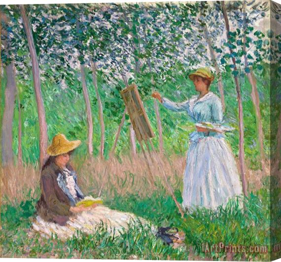 Claude Monet In The Woods At Giverny Stretched Canvas Print / Canvas Art