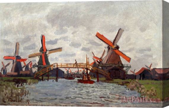 Claude Monet Mills at Westzijderveld Near Zaandam Stretched Canvas Painting / Canvas Art