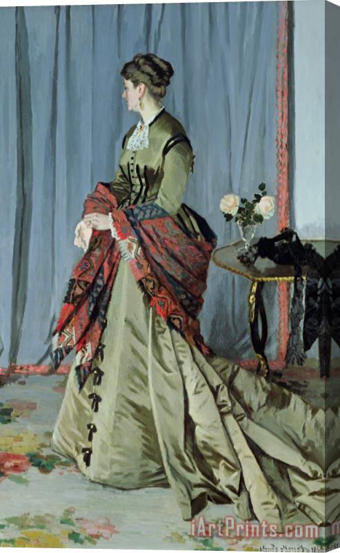 Claude Monet Portrait of Madame Louis Joachim Gaudibert Stretched Canvas Painting / Canvas Art
