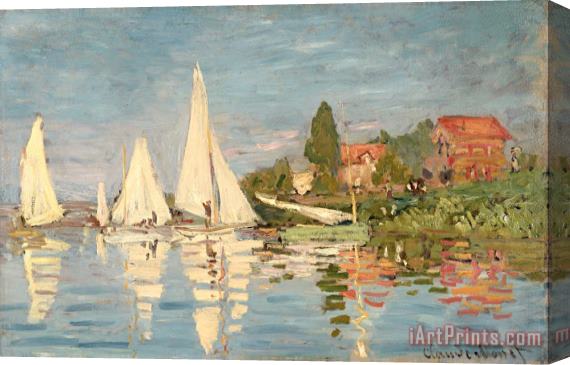 Claude Monet Regatta at Argenteuil Stretched Canvas Painting / Canvas Art
