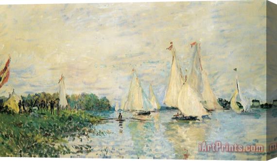 Claude Monet Regatta At Argenteuil Stretched Canvas Print / Canvas Art