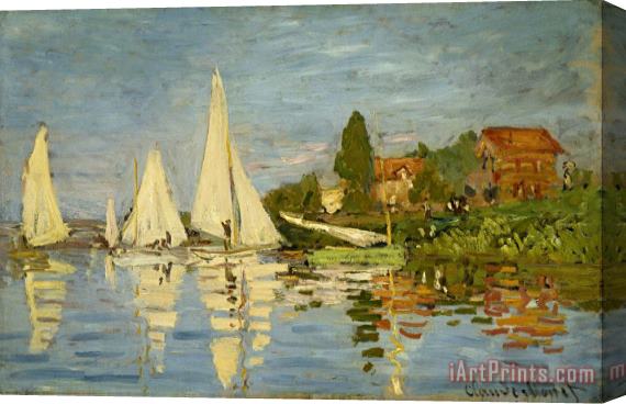 Claude Monet Regattas at Argenteuil Stretched Canvas Painting / Canvas Art