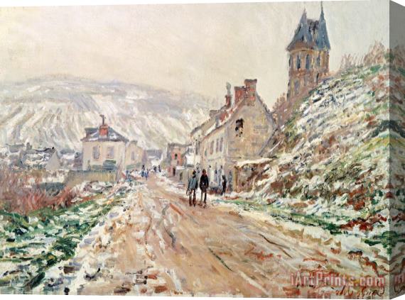 Claude Monet Road In Vetheuil In Winter Stretched Canvas Painting / Canvas Art