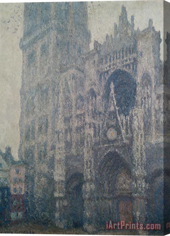 Claude Monet Rouen Cathedral West Portal Grey Weather Stretched Canvas Print / Canvas Art