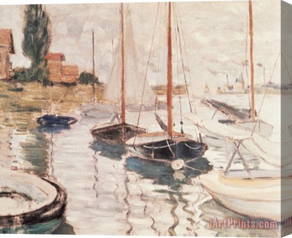 Claude Monet Sailboats on the Seine Stretched Canvas Painting / Canvas Art