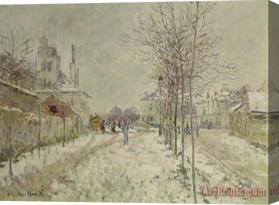 Claude Monet Snow Effect Stretched Canvas Print / Canvas Art