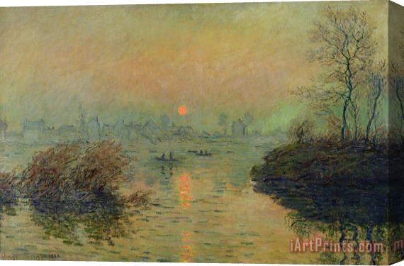 Claude Monet Sun Setting over the Seine at Lavacourt Stretched Canvas Print / Canvas Art