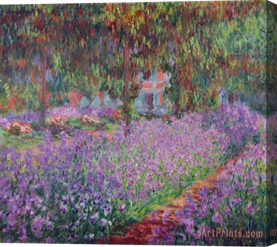 Claude Monet The Artists Garden at Giverny Stretched Canvas Painting / Canvas Art