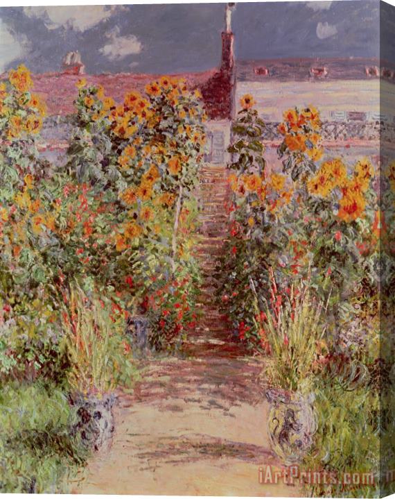 Claude Monet The Garden at Vetheuil Stretched Canvas Painting / Canvas Art