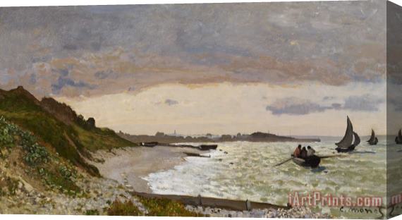 Claude Monet The Seashore At Sainte Adresse Stretched Canvas Print / Canvas Art