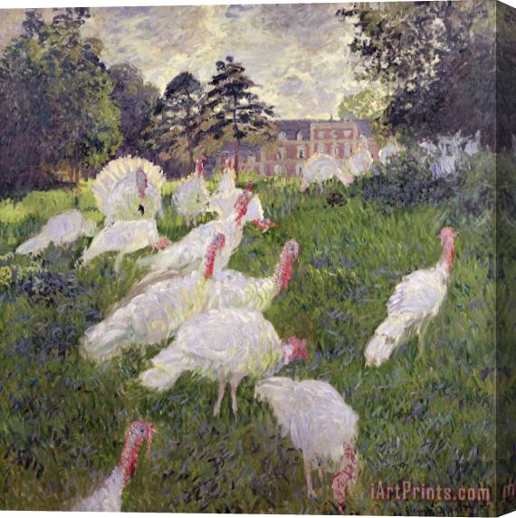 Claude Monet The Turkeys at the Chateau de Rottembourg Stretched Canvas Painting / Canvas Art
