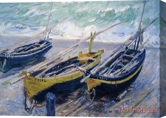 Claude Monet Three Fishing Boats Stretched Canvas Painting / Canvas Art
